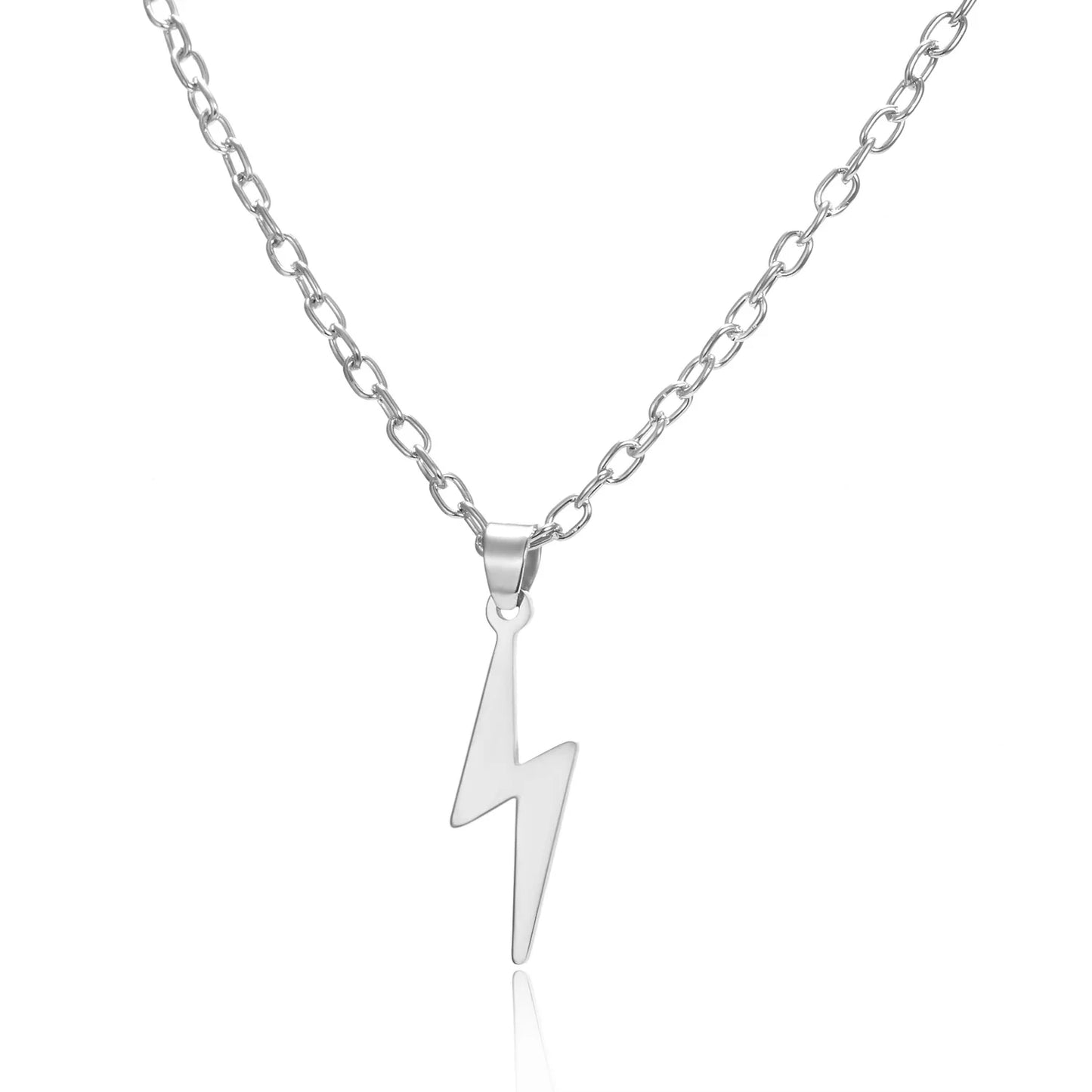 Rinhoo Lightning Pendant Necklace - Stainless Steel Short Chain