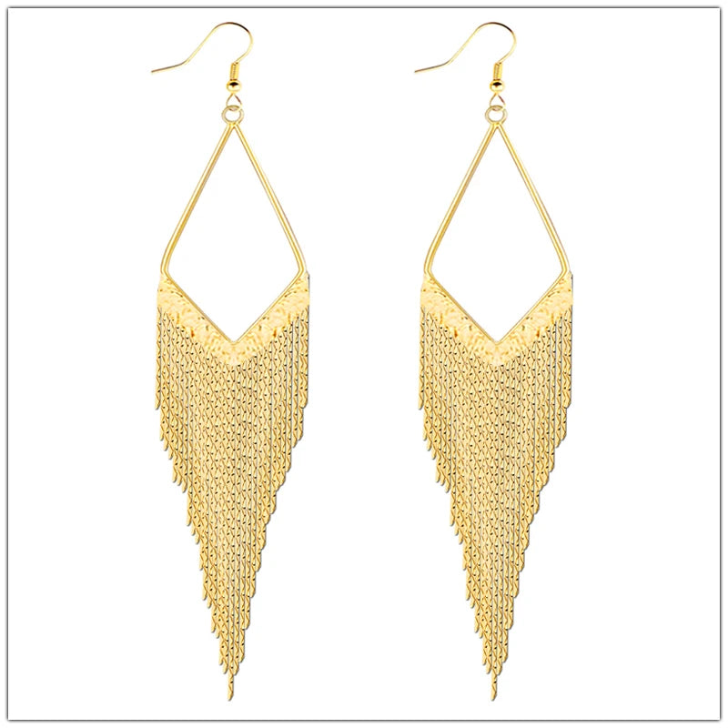 Baroque Long Tassel Earrings - Big Water Drop Wedding