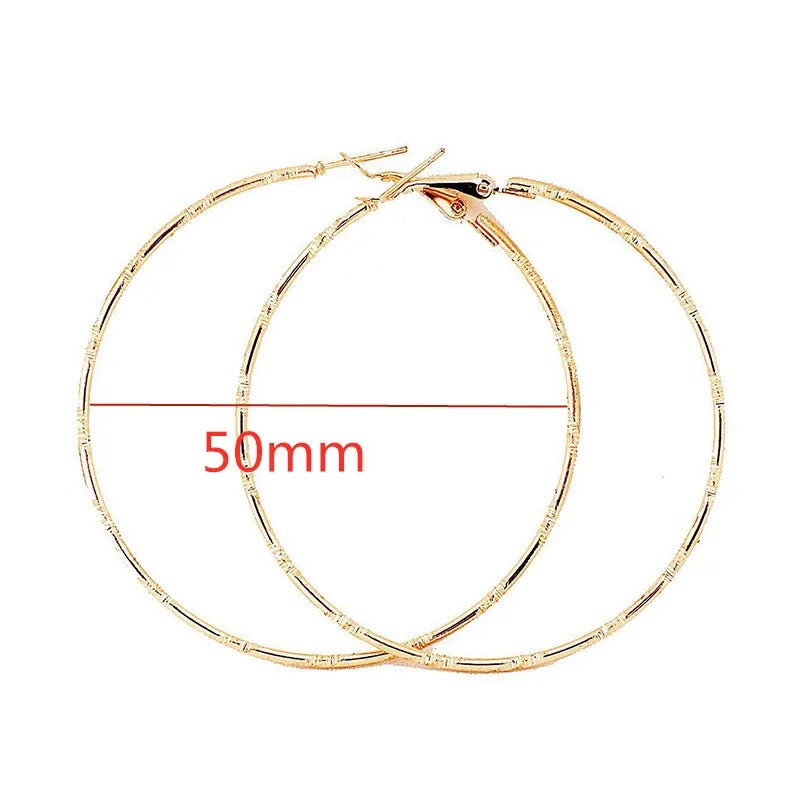 Large Hoop Earrings - 40mm 60mm 80mm Big Circle