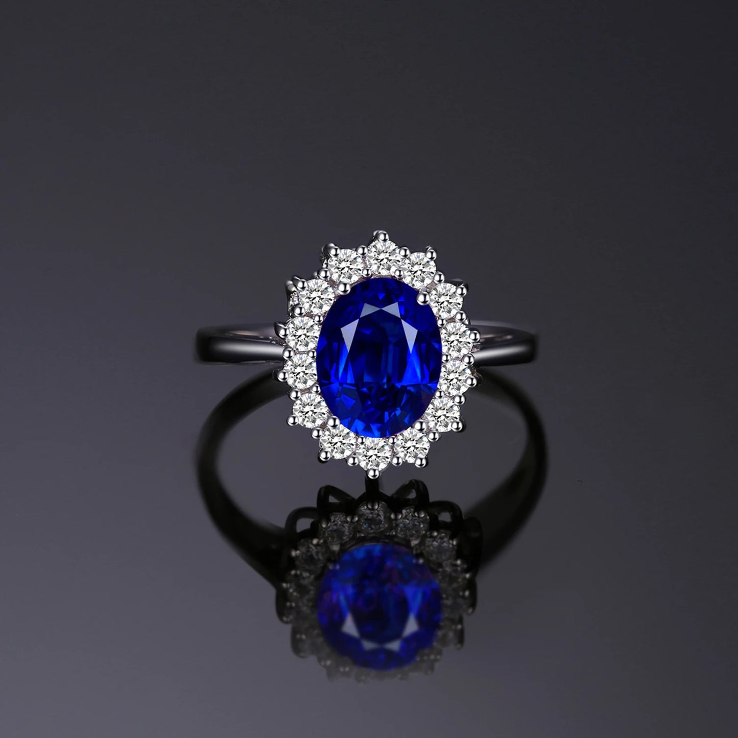 JewelryPalace Princess Diana Ring - Blue Sapphire 925 Silver