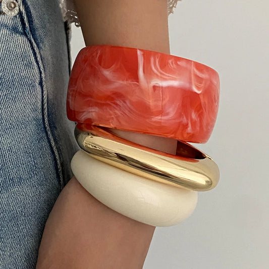 Ingemark Boho Geometric Acrylic Bracelet - 3 Styles Wide Hip Hop