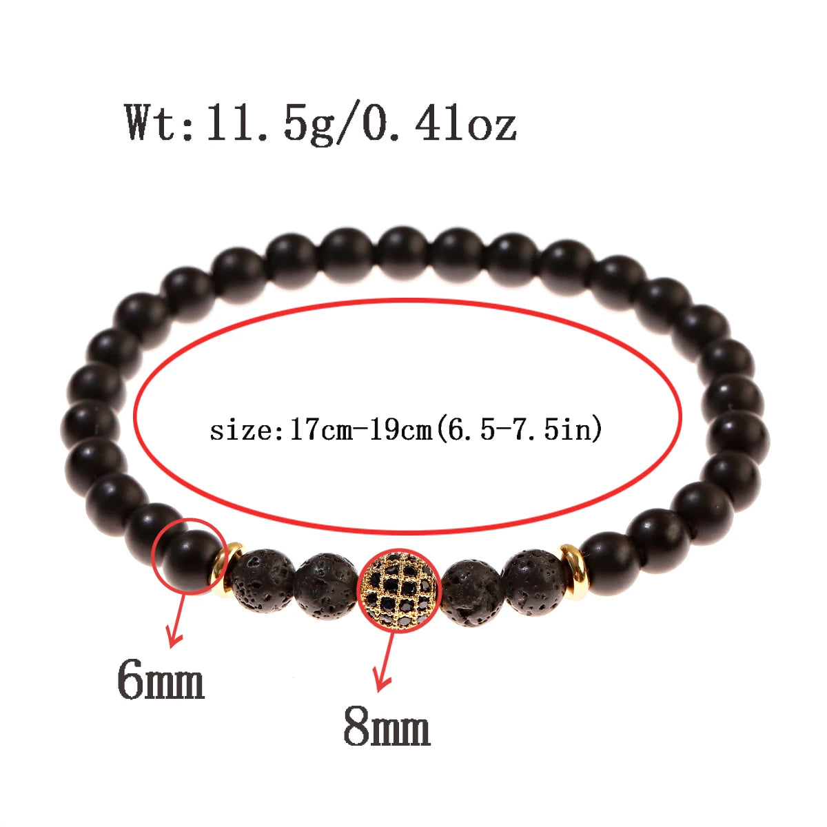 Luxury Natural Stone Yoga Bracelet - Micro Pave CZ Ball Matte