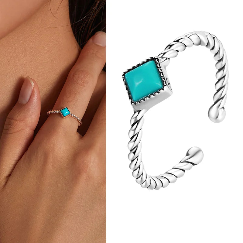 WOSTU 925 Silver Open Ring - Adjustable Wedding Band