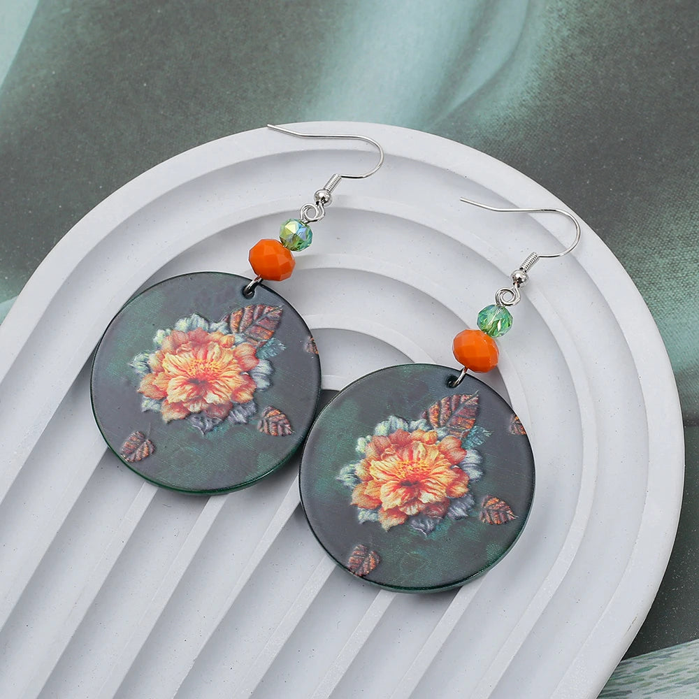 Black Acrylic 3D Flower Earrings - 2026 Vintage Elegant