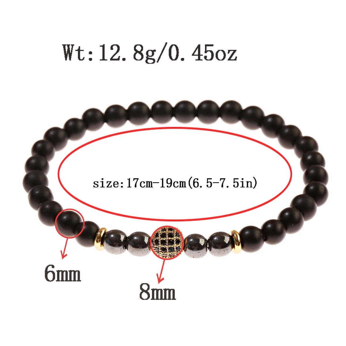 Luxury Natural Stone Yoga Bracelet - Micro Pave CZ Ball Matte