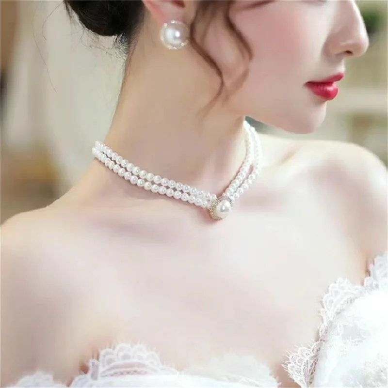 Elegant White Pearl Jewelry Set - 3-Piece Bridal Collection