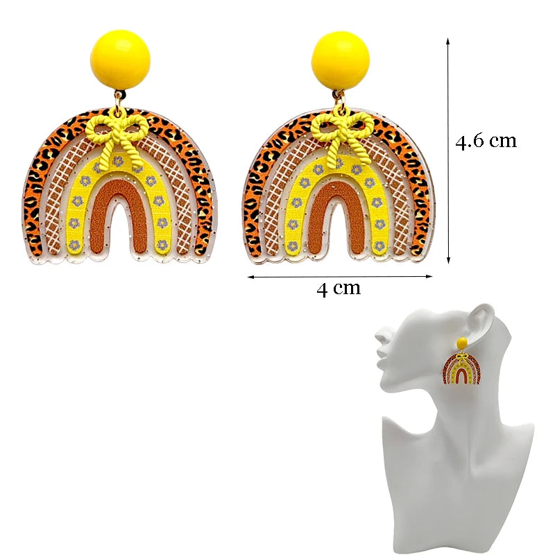 Colorful Y2K Dangle Earrings - Resin Fashion Accessories