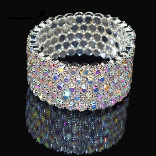 Luxury Multi-Layer Crystal Bangles - Shiny Wedding Bridal