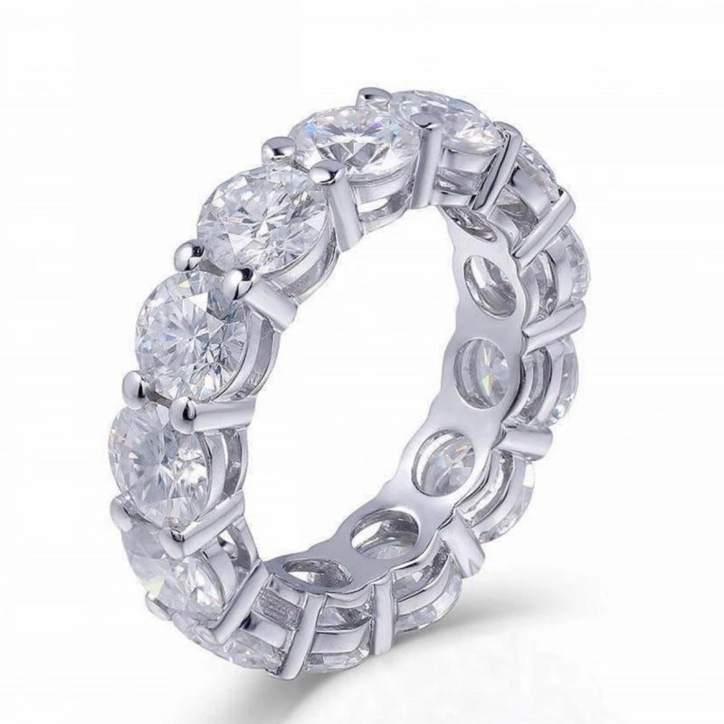Eternity 925 Silver Ring - Emerald Cut Diamond Band
