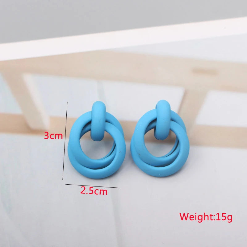 Blue Geometric Earrings - 2024 Bohemian Flower Butterfly