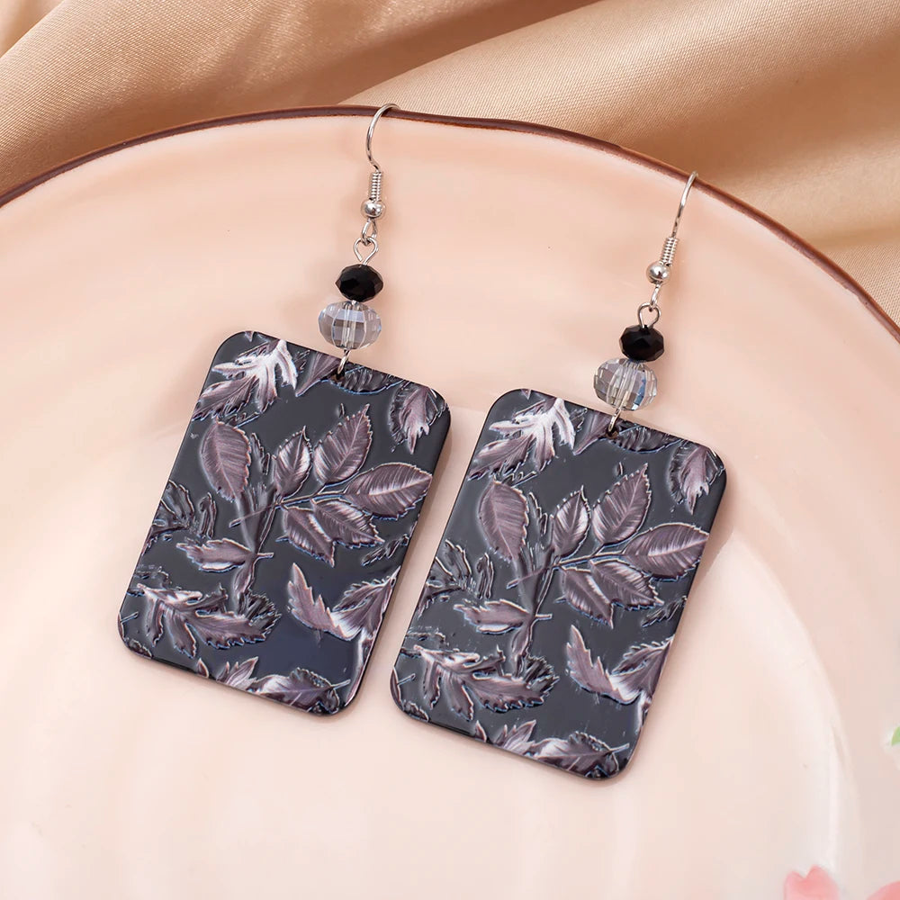 Black Acrylic 3D Flower Earrings - 2026 Vintage Elegant