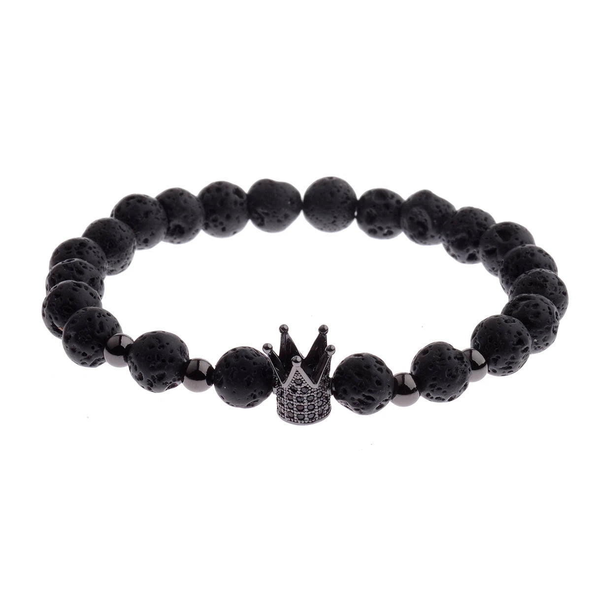Luxury Natural Stone Yoga Bracelet - Micro Pave CZ Ball Matte
