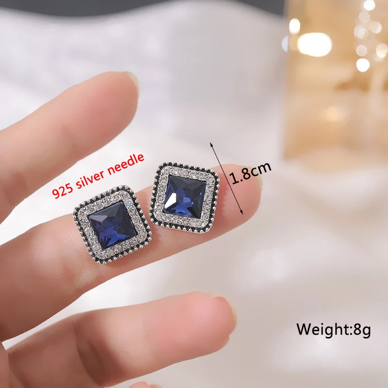 Blue Geometric Earrings - 2024 Bohemian Flower Butterfly