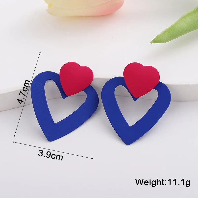 Blue Geometric Earrings - 2024 Bohemian Flower Butterfly