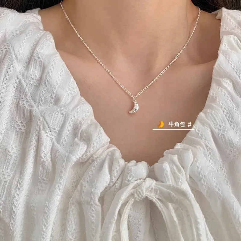 925 Silver Pearl Thin Chain Necklace - Trendy Simple Elegant