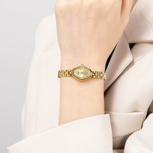 BERNY Gold Minimalist Women's Watch - Jewelry Bracelet Style