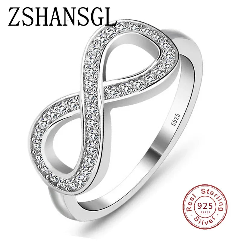 925 Silver Infinity Ring - Endless Love Claddagh Design