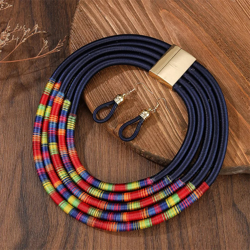 Fashion African Multi-Layer Jewelry Set - Woven Choker Wedding
