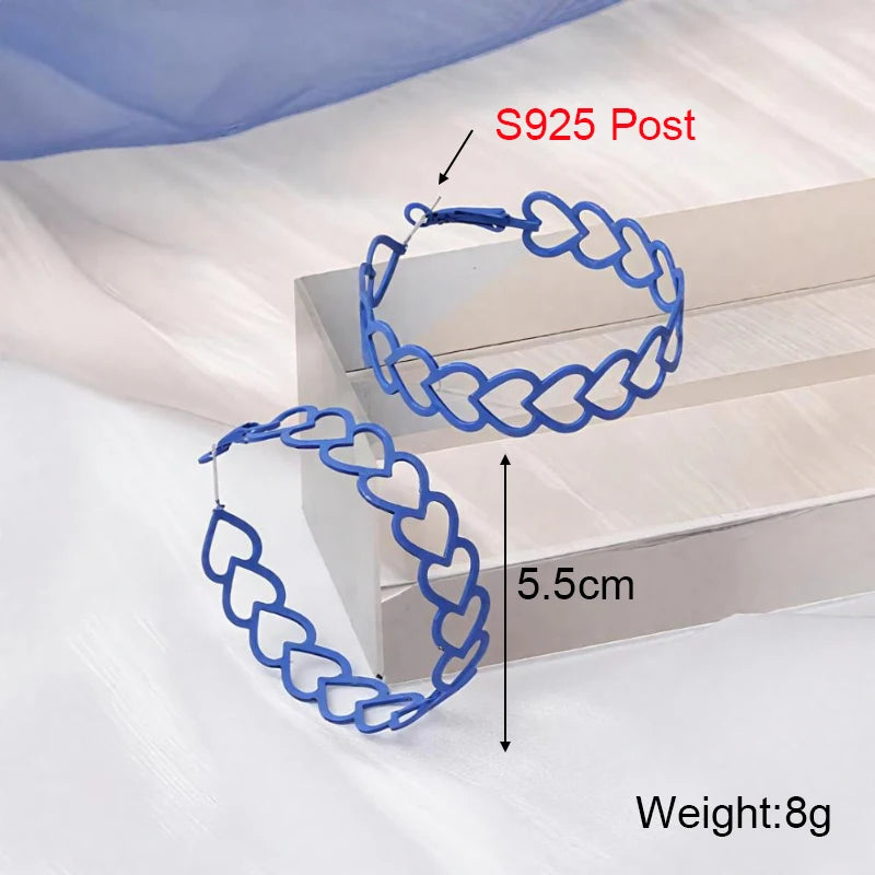 Blue Geometric Earrings - 2024 Bohemian Flower Butterfly