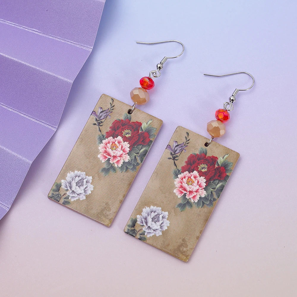 Black Acrylic 3D Flower Earrings - 2026 Vintage Elegant