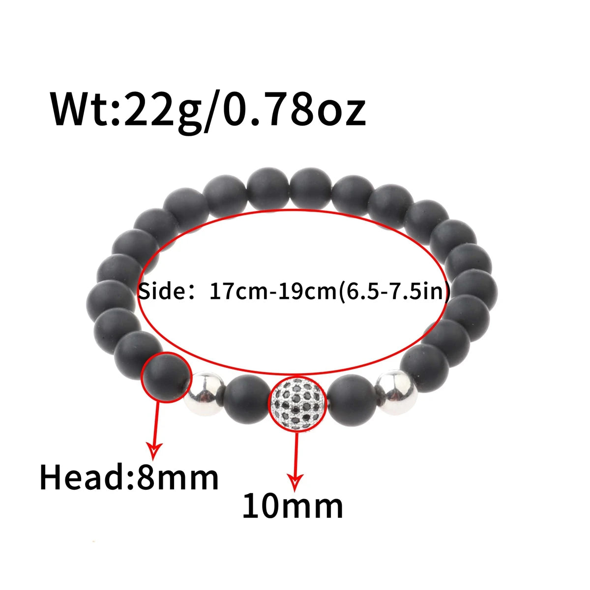 Luxury Natural Stone Yoga Bracelet - Micro Pave CZ Ball Matte