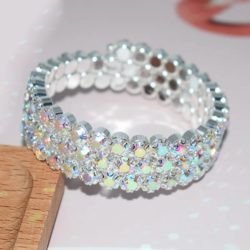Luxury Multi-Layer Crystal Bangles - Shiny Wedding Bridal