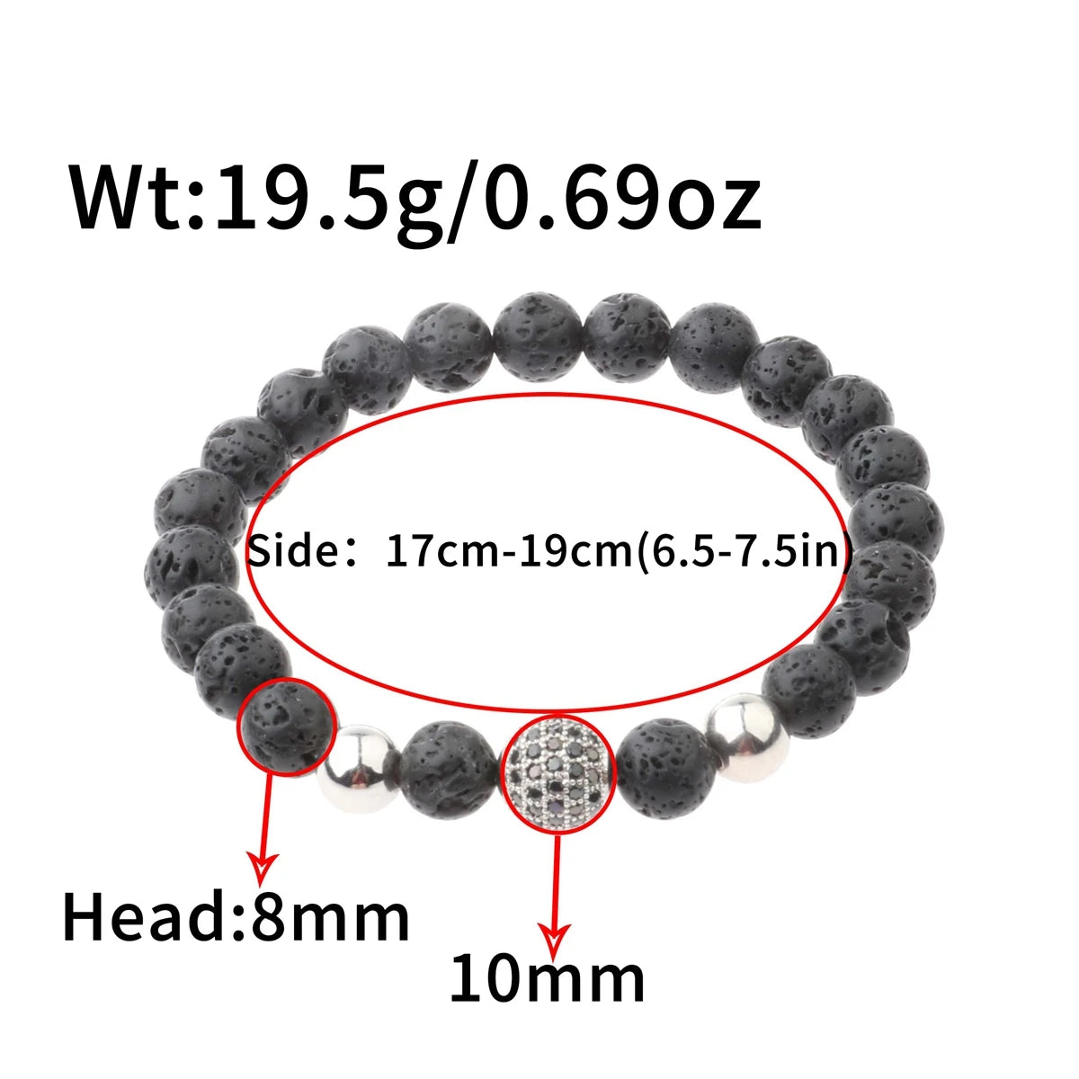 Luxury Natural Stone Yoga Bracelet - Micro Pave CZ Ball Matte