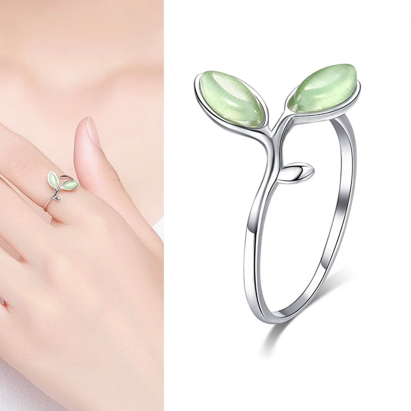 WOSTU 925 Silver Open Ring - Adjustable Wedding Band