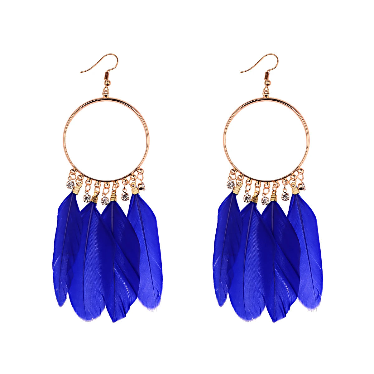 Dream Catcher Feather Earrings - Handmade Boho Tassel