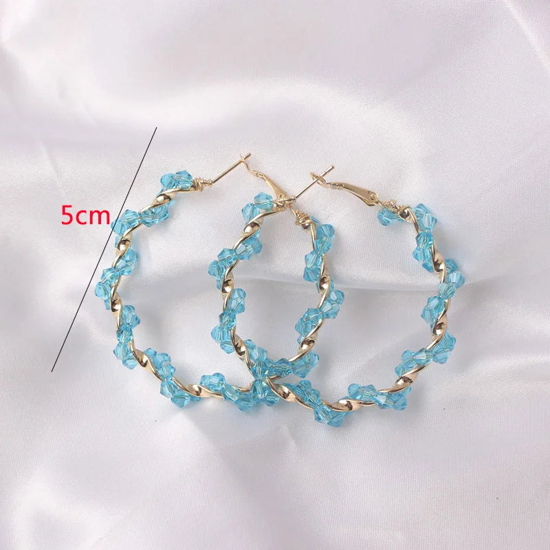 Blue Geometric Earrings - 2024 Bohemian Flower Butterfly