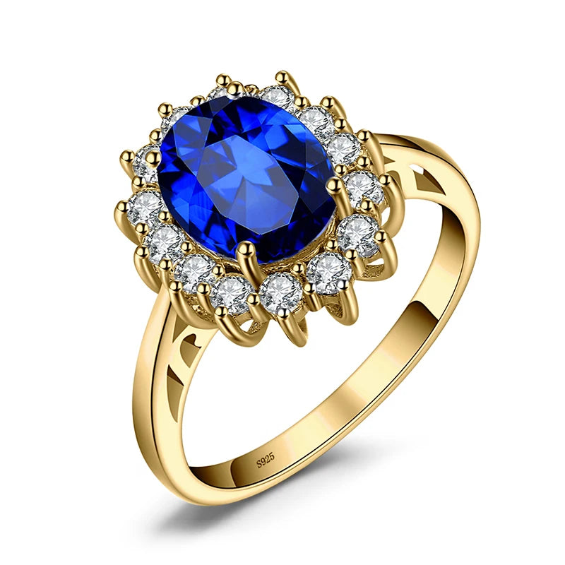 JewelryPalace Princess Diana Ring - Blue Sapphire 925 Silver