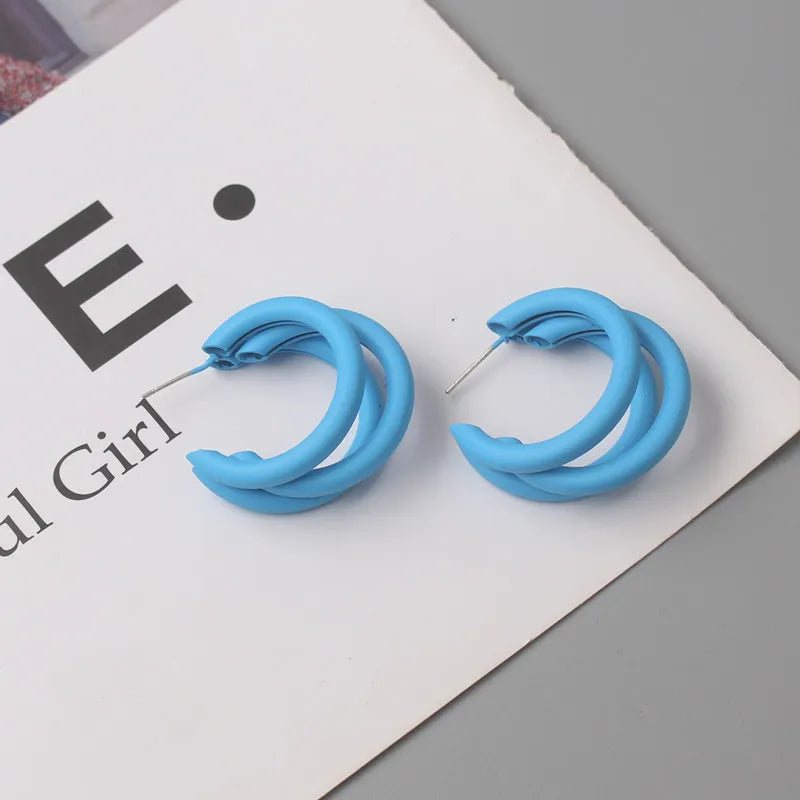 Blue Geometric Earrings - 2024 Bohemian Flower Butterfly