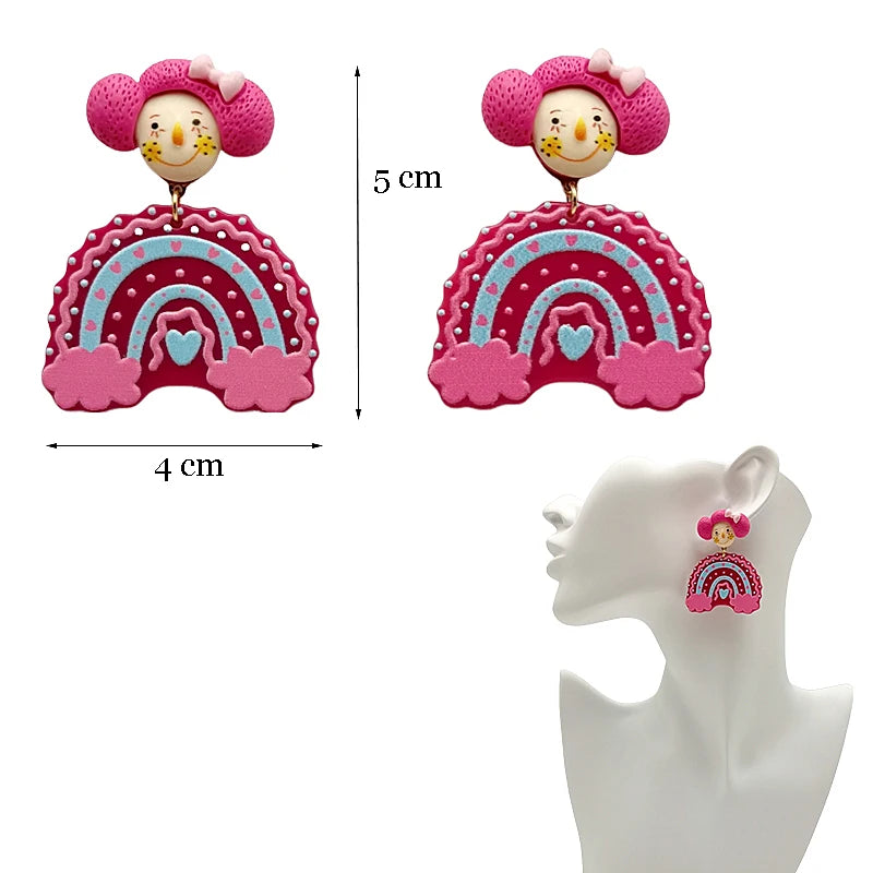 Colorful Y2K Dangle Earrings - Resin Fashion Accessories