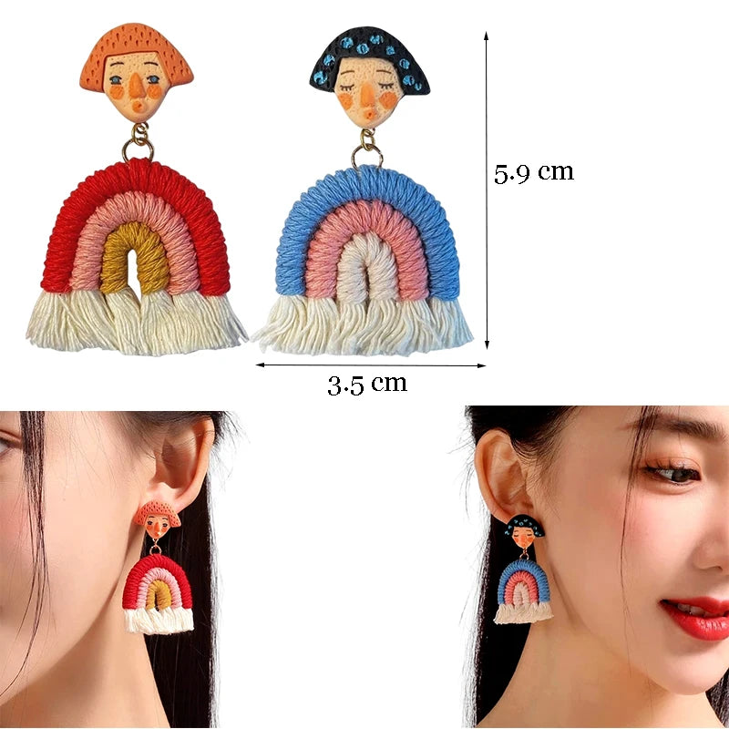 Colorful Y2K Dangle Earrings - Resin Fashion Accessories