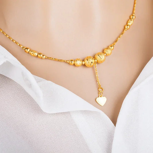 18KT Gold Flower Instagram Necklace - Classic Wedding Chain