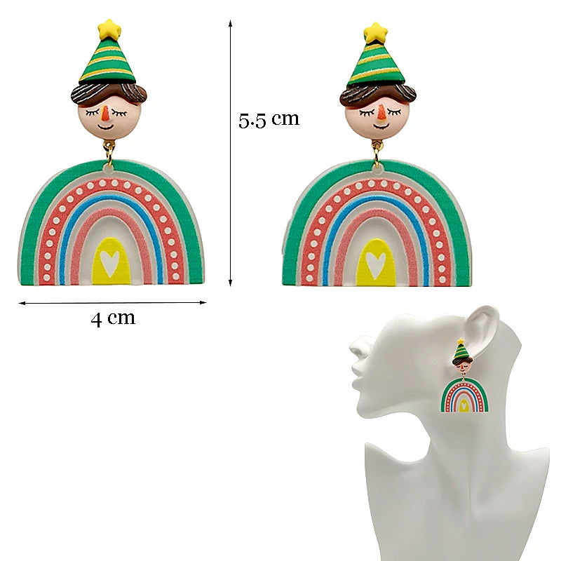 Colorful Y2K Dangle Earrings - Resin Fashion Accessories