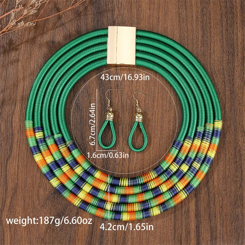 Fashion African Multi-Layer Jewelry Set - Woven Choker Wedding