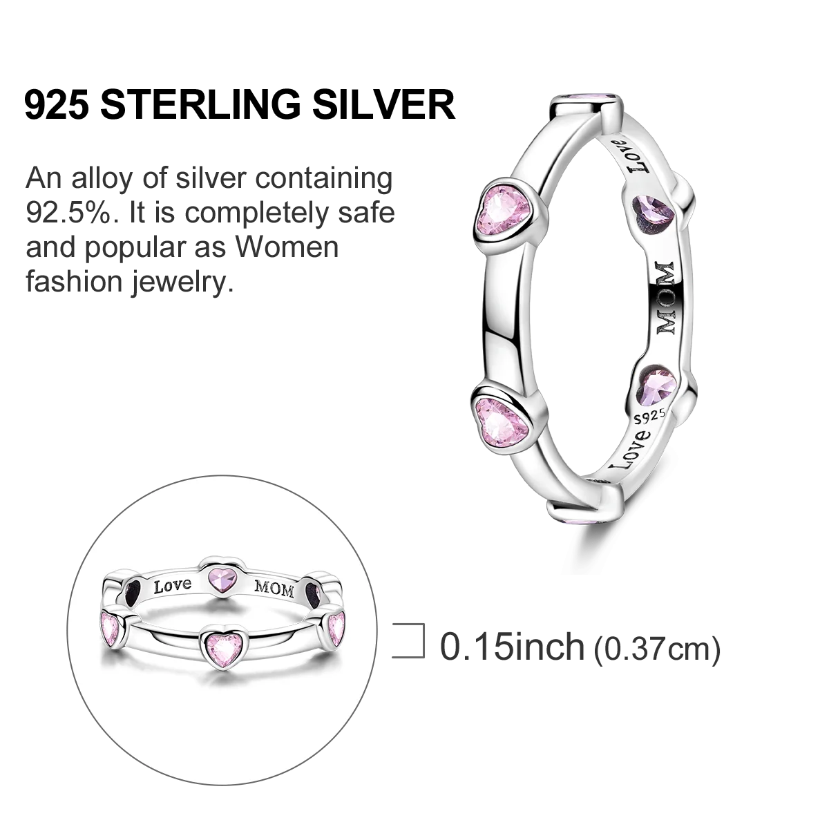 925 Sterling Silver Star & Moon Ring - Blue Zircon