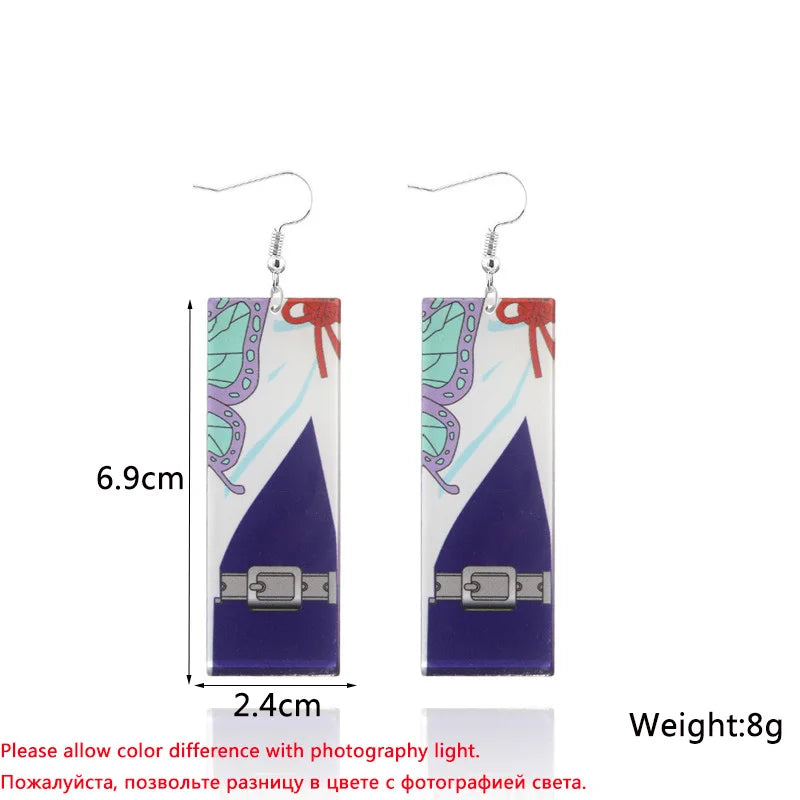 Blue Geometric Earrings - 2024 Bohemian Flower Butterfly