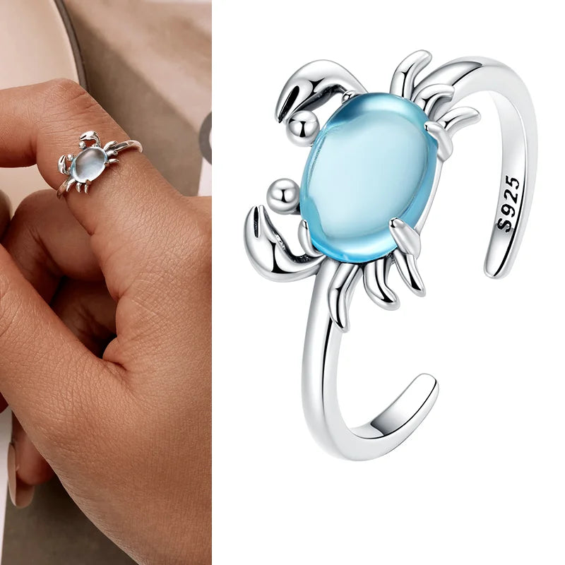 WOSTU 925 Silver Open Ring - Adjustable Wedding Band