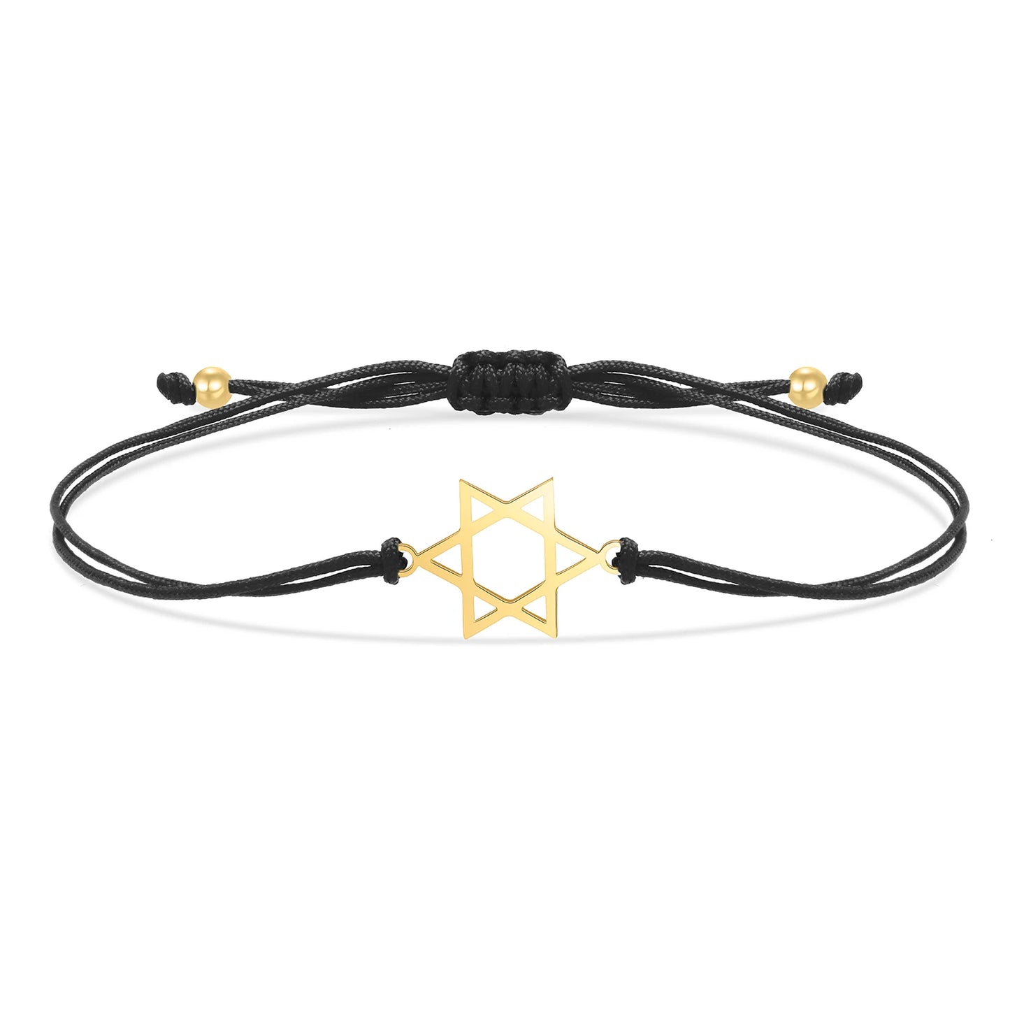 Gold Star of David Bracelet - Jewish Solomon Seal String