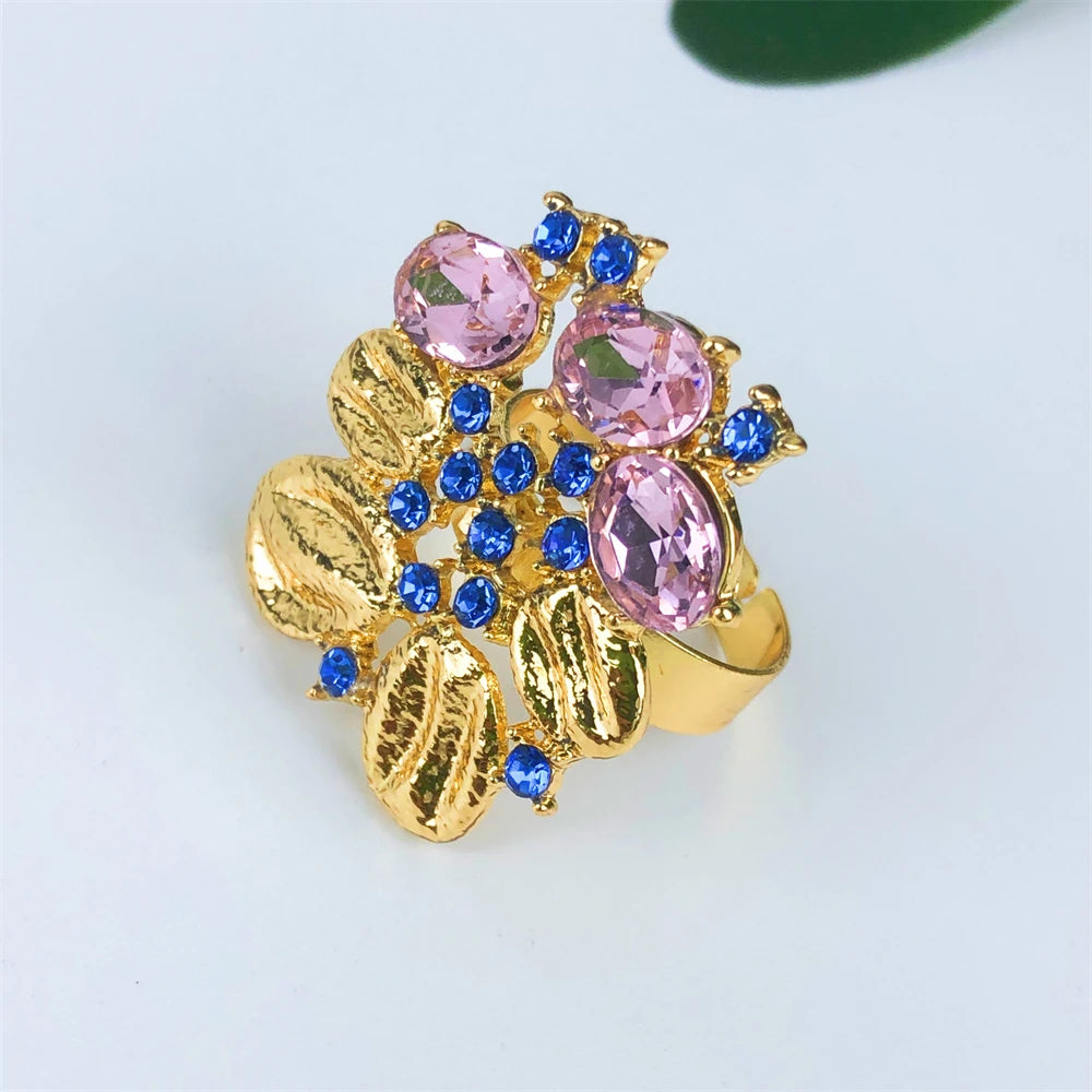 ESALE Vintage Opal Jewelry Set - 18K Gold 4PC Dubai Nigeria