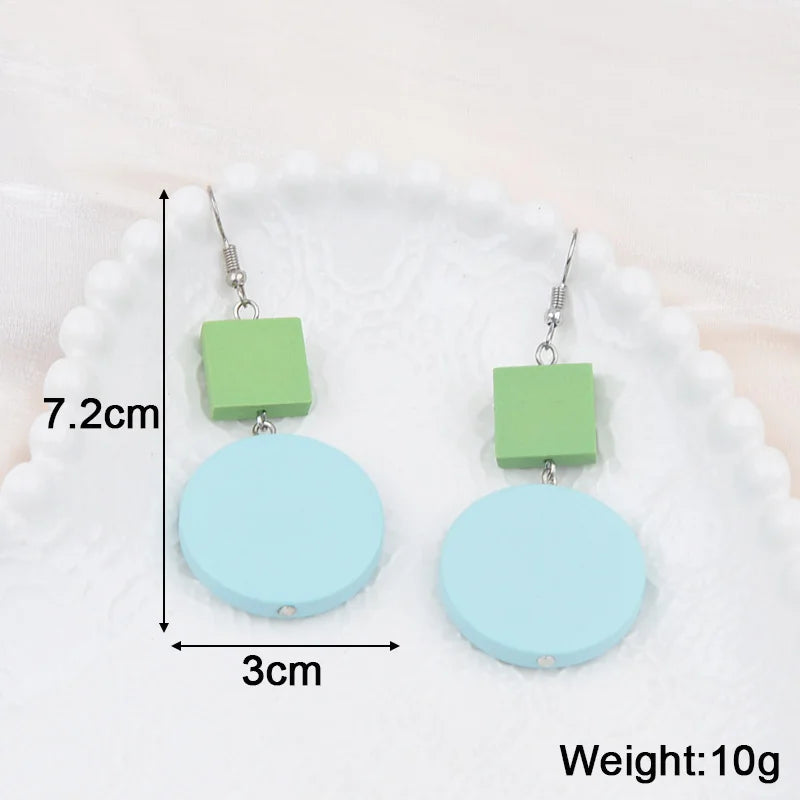 Blue Geometric Earrings - 2024 Bohemian Flower Butterfly