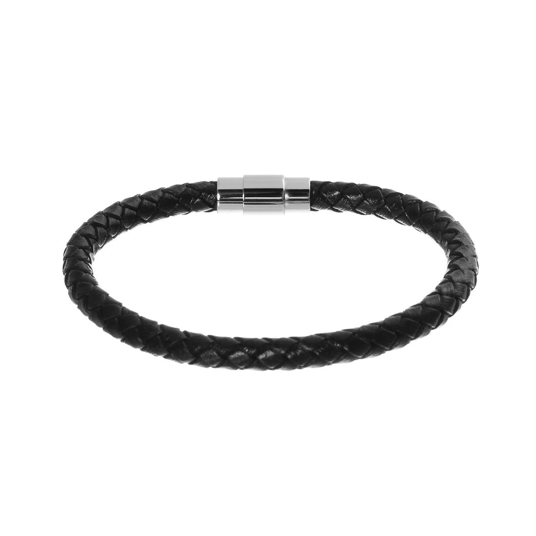 Woven Leather Rope Bracelet - Vintage Magnetic Buckle Men's