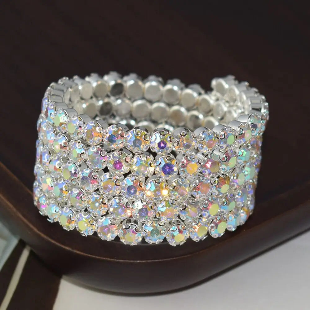 Luxury Multi-Layer Crystal Bangles - Shiny Wedding Bridal
