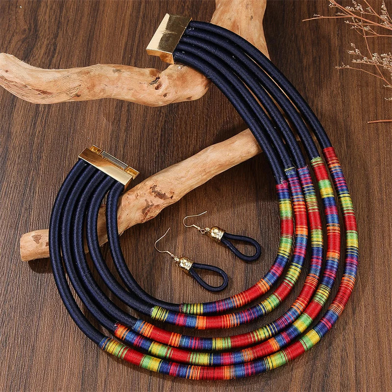 Fashion African Multi-Layer Jewelry Set - Woven Choker Wedding
