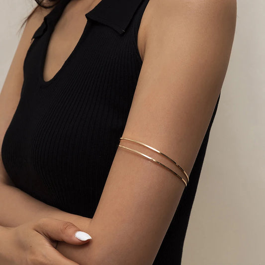 Punk Armlet Upper Arm Cuff - Adjustable Minimalist Bangle