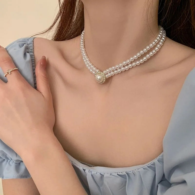 Elegant White Pearl Jewelry Set - 3-Piece Bridal Collection