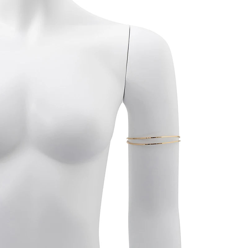 Punk Armlet Upper Arm Cuff - Adjustable Minimalist Bangle