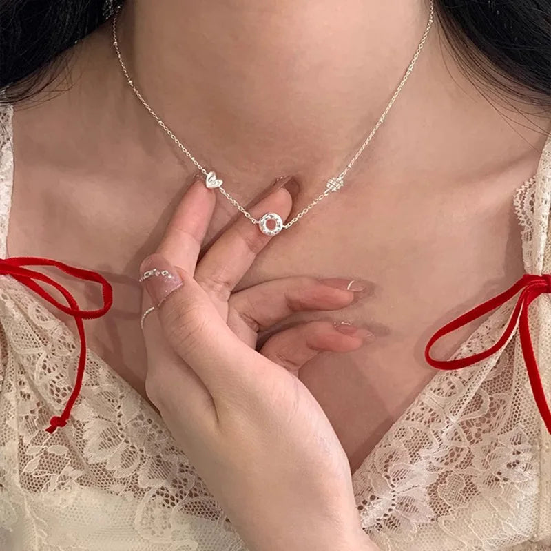 925 Silver Pearl Thin Chain Necklace - Trendy Simple Elegant